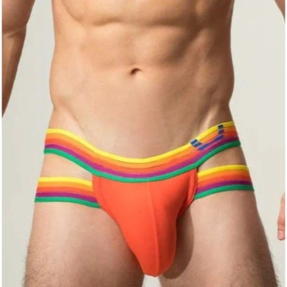 Rounderbum Rainbow Rush Lift Holster Mens Large Briefs Lot of 3 Multicolor - Picture 2 of 12